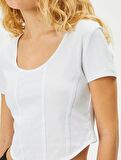 4SAL10048IK Koton Kadın T-shirt EKRU