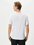 4SAM10025HK Koton Erkek T-shirt BEYAZ