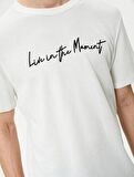4SAM10043HK Koton Erkek T-shirt BEYAZ