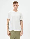4SAM10076HK Koton Erkek T-shirt BEYAZ