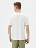4SAM10076HK Koton Erkek T-shirt BEYAZ