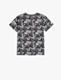4SKB10029TK Koton Erkek Çocuk T-shirt SİYAH DESENLİ
