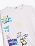 4SKB10085TK Koton Erkek Çocuk T-shirt EKRU