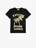 4SKB10090TK Koton Erkek Çocuk T-shirt SİYAH