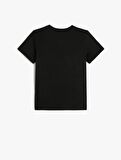 4SKB10090TK Koton Erkek Çocuk T-shirt SİYAH