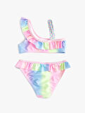 Bikini Takımı Fırfırlı Tek Omuz İnce Askılı