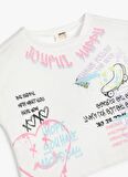 Koton Ekru Kız Çocuk T-Shirt 4SKG10082AK