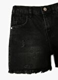 Koton Yüksek Bel Regular Fit Siyah Kız Çocuk Şort 4SKG40019AD