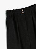 Koton Normal Bel Normal Paça Siyah Kız Çocuk Chino Pantolon 4SKG40021AW
