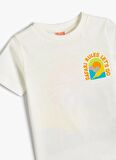 Koton Ekru Erkek T-Shirt 4SMB10007TK-Y