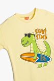 Koton Erkek Bebek Dinozorlu Tişört Kısa Kollu Bisiklet Yaka Pamuklu