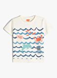 Koton Ekru Erkek T-Shirt 4SMB10020TK-Y