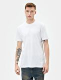 4SAM10085HK Koton Erkek T-shirt BEYAZ