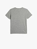 4SKB10054TK Koton Erkek Çocuk T-shirt GRİ
