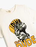 4SKB10168TK Koton Erkek Çocuk T-shirt EKRU