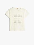 4SKG10056AK Kız Çocuk T-shirt EKRU