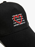Cap Şapka Slogan İşlemeli