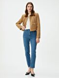 4Wal40337Md Koton Trousers Kadın Jean Pantolon ORTA İNDİGO