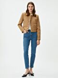 4Wal40337Md Koton Trousers Kadın Jean Pantolon ORTA İNDİGO