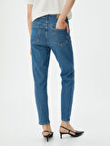 Yüksek Bel Jeans Rahat Kesim Hafif Dar Paça - Mom Jeans