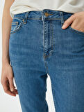Yüksek Bel Jeans Rahat Kesim Hafif Dar Paça - Mom Jeans