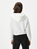 Kapüşonlu Sweatshirt Dokulu Beli Lastikli