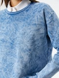 Bisiklet Yaka Sweatshirt Basic Yıkamalı