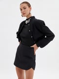 Mini Şort Etek Fermuarlı Yüksek Bel