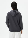 Kolej Kapşonlu Sweatshirt Şardonlu Baskılı 