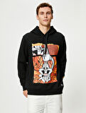 Bugs Bunny Kapşonlu Sweatshirt Lisanslı Baskılı