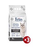 Felin Aktif Karbonlu Topaklanan Kedi Kumu 5Lx3