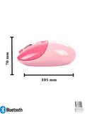 Sevimli Kedi Kablosuz Pembe Mouse Bluetooth + 2.4G Dual Mode