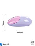 Sevimli Kedi Kablosuz Mor Mouse Bluetooth + 2.4G Dual Mode