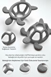 Kaplumbağa Figürlü Bebek Dişlik - Diş Kaşıyıcı Bebek Dişliği - Gri