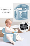 Bebek Destekli Banyo Oturağı - Vakum Tabanlı Bebek Mama Oturağı - Mavi