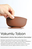 Vakumlu Silikon Bebek Mama Kasesi - Vakum Tabanlı Kase - Kahve