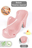 Vakum Tabanlı Bebek Yıkama Banyo Aparatı - Bebek Yıkama Koltuğu Küvet Oturağı - Pembe