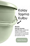 3'lü Set - Bebek Yıkama Banyo Küveti, Desenli Su Kovası, Maşrapa, Yeşil - Yıkama Filesi Hediye