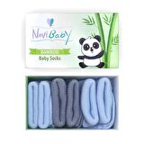 Novibaby 3'lü Bambu Yenidoğan Bebek Çorabı I Blue Stone I 0-6 ay 
