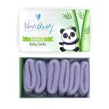 Novibaby 3'lü Bambu Yenidoğan Bebek Çorabı I Purple I 0-6 ay 
