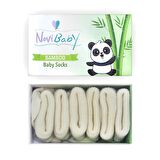 Novibaby 3'lü Bambu Yenidoğan Bebek Çorabı I Ecru I 0-6 ay 
