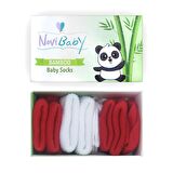Novibaby 3'lü Bambu Yenidoğan Bebek Çorabı I Flag I 0-6 ay 