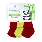 Novibaby 3'lü Bambu Yenidoğan Bebek Çorabı I Sunset I 0-6 ay 