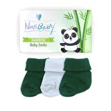 Novibaby 3'lü Bambu Yenidoğan Bebek Çorabı I Nature I 0-6 ay 