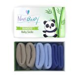 Novibaby 3'lü Bambu Yenidoğan Bebek Çorabı I Coastal Sea I 0-6 ay 