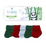Novibaby 5'li Bambu Yenidoğan Bebek Çorabı I Christmas I 0-6 ay 
