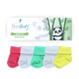 Novibaby 5'li Bambu Yenidoğan Bebek Çorabı I Star I 0-6 ay 