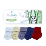 Novibaby 5'li Bambu Yenidoğan Bebek Çorabı I Cold Weather I 0-6 ay 