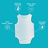 Novibaby 5'li 9-12 Ay Bebek Atlet Body Zıbın Beyaz Çıtçıtlı 100% Pamuk 