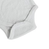 Novibaby 3'lü 0-3 Ay Ribana Bebek Atlet Body Zıbın Beyaz Raporlu Çıtçıtlı 100% Pamuk 